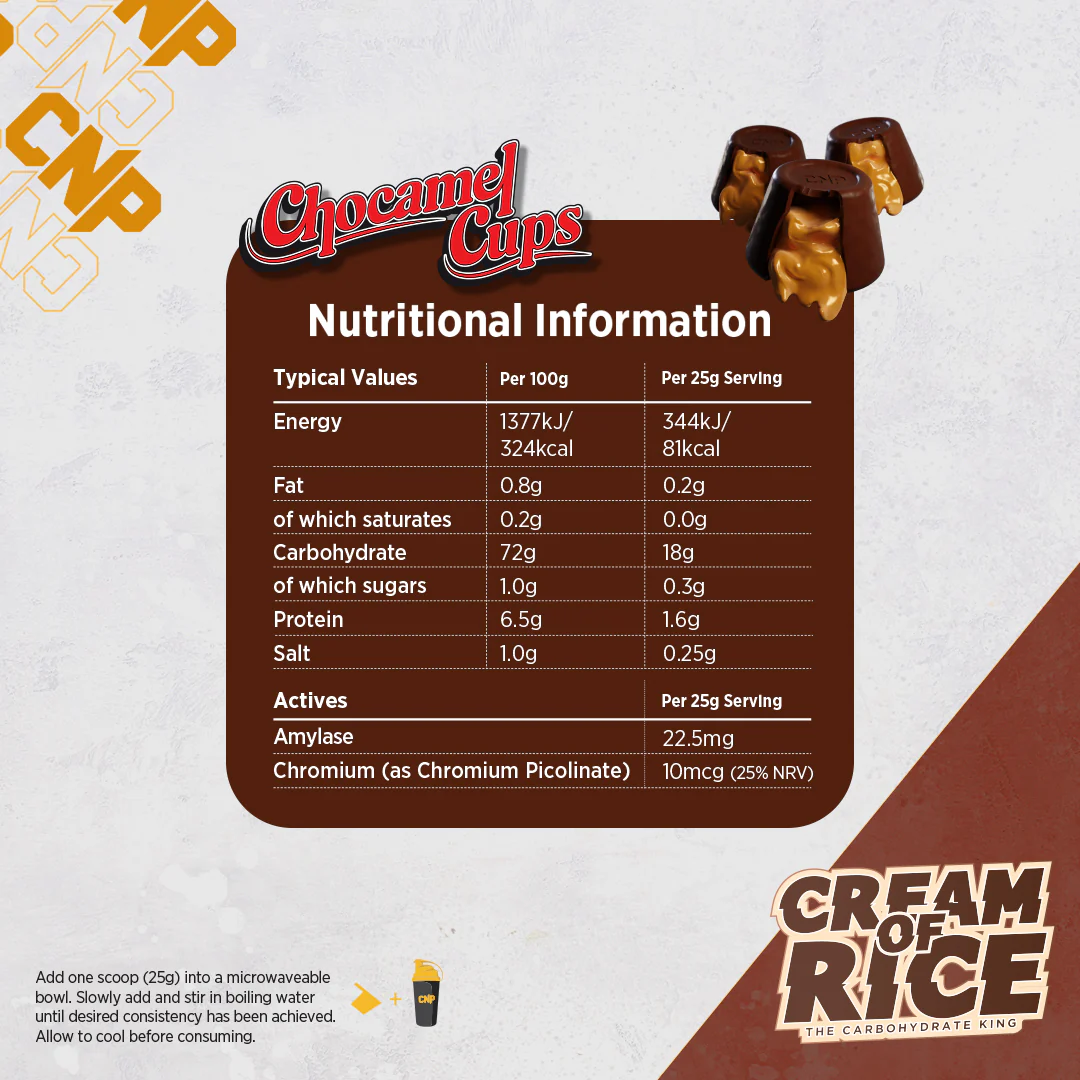 CNP Cream Of Rice 2kg (Chocamel Cups) - Image 2