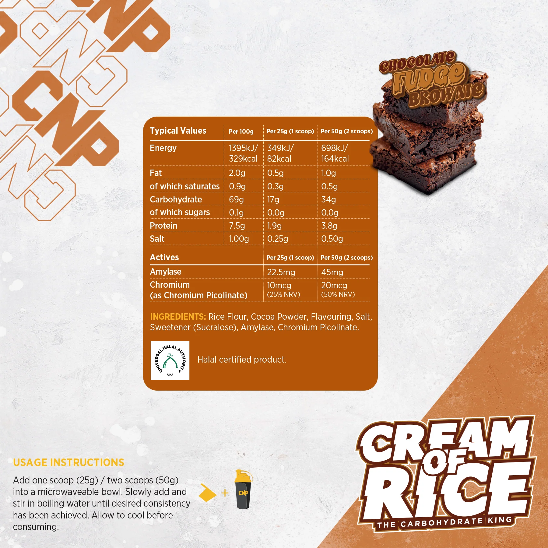 CNP Cream Of Rice 2kg (Fudge Brownie) - Image 4