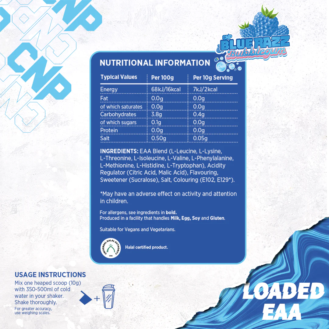 CNP Loaded EAA 300g (Blue Razz Bubblegum) - Image 3