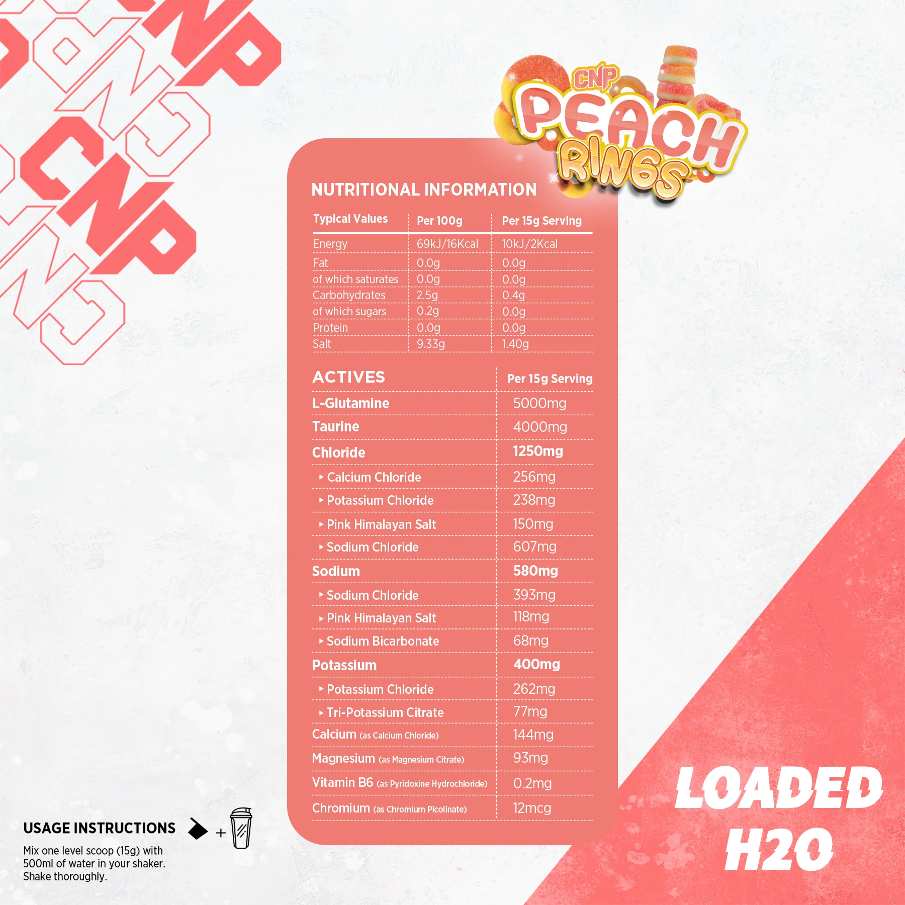 CNP Loaded H2O 300g (Peach Rings) - Image 2