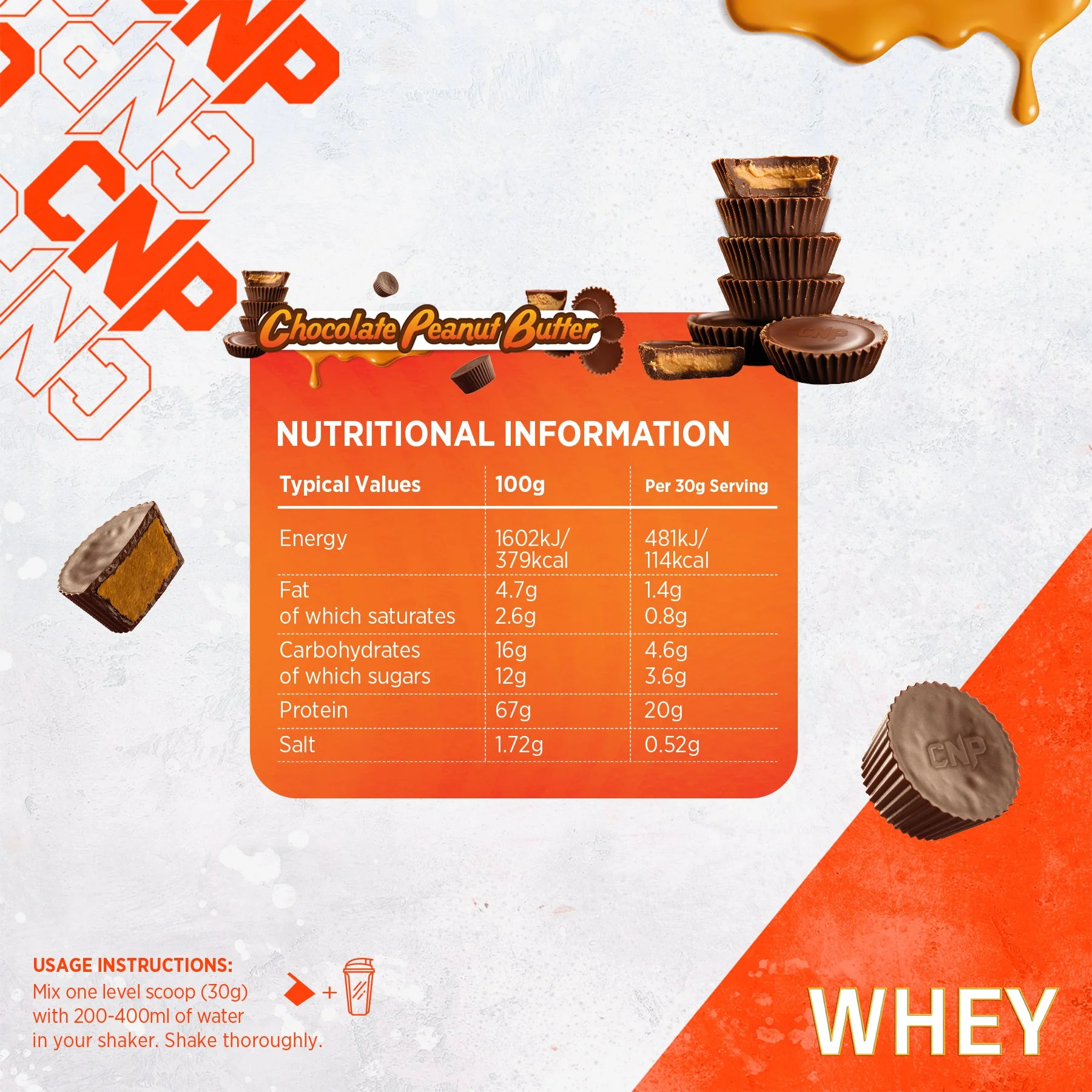 CNP Whey 900g (Chocolate Peanut Butter) - Image 4